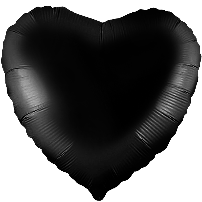 Шар - Сердце с гелием черное, 46 см